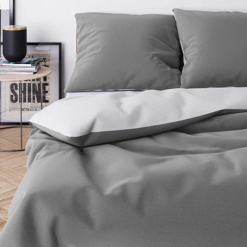 Wolkenfeld Bed Linen 135 x 200 cm, Grey Anthracite, Oeko-Tex