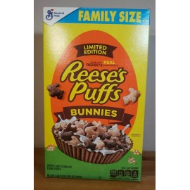 General Mills Reese's Puffs Cereal Bunnies Limited Edition BIG Family Size 19.7 oz Easter 2022