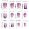 24Pcs Square Press on Nails with Design, French Tip Fake