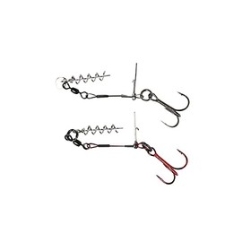 Savage Gear NEW CARBON49 CORKSCREW STINGER 1 HOOK - PIKE PREDATOR FISHING (#2/0-31kg - 2pcs)
