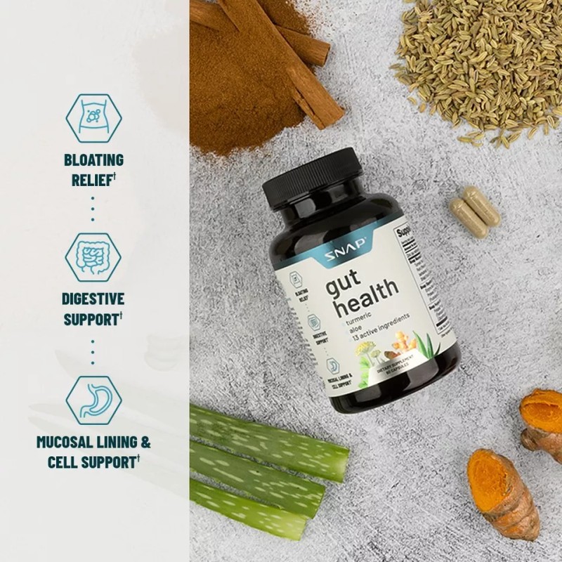 Gut Health Supplements - Digestive Enzymes, Bloating Relief (60 Capsules)