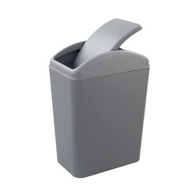 Mayish 20 L Plastic Trash Can, Grey Plastic Swing Top Bin, 1 Pack
