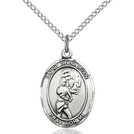 Sterling Silver St. Sebastian / Softball Pendant