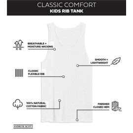 Andrew Scott Basics Boys' 10 Pack Color A-Shirt Sport Tank Top Undershirts