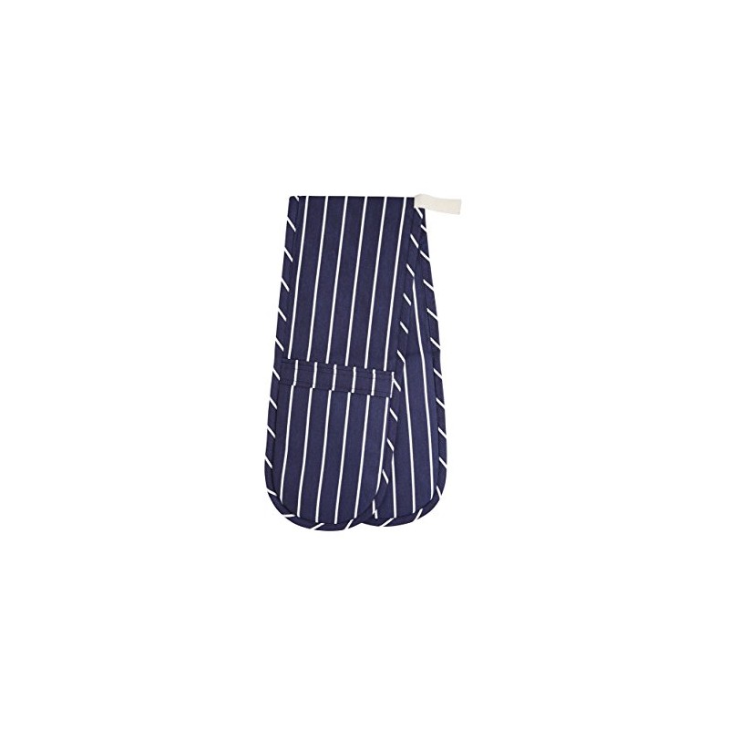KitchenCraft Double Oven Gloves with 'Butcher's Stripe' Design, Cotton /