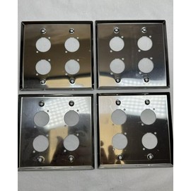 (4) Four Double Gang Blank Wall Plate Four XLR Male/Female "D" Stainless Steel