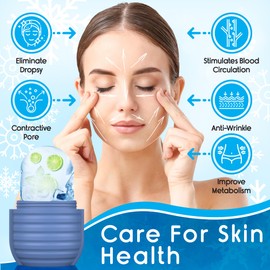 2Pcs Ice Roller for Face, Ice Face Roller, Reusable Silicone Ice Mold for Face, Facial Beauty Ice Roller Skin Care Tools for Shrink Pores Anti Wrinkle Reduce Puffiness (Black + Rose)