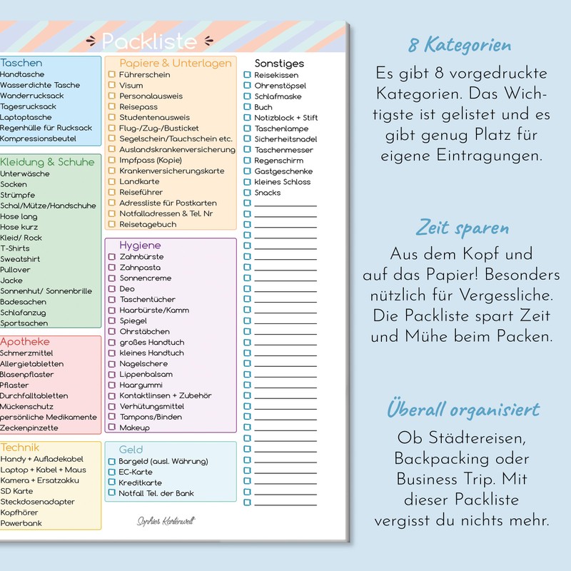 Packing list pad in DIN A5 format with 50 sheets