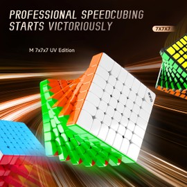 LiangCuber QY Toys Speed Cube 7x7 Magnetic UV Coating Stickerless, Magnetic Puzzle Cube 7x7 Small Size 62.5mm