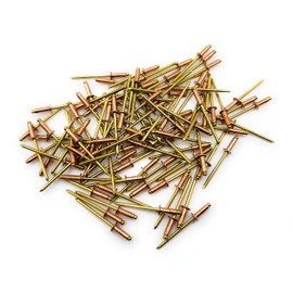 Metal Magery 100 Copper Pop Rivets 1/8 Diameter Brass Mandrel Blind Rivets Dome Head 4-4 (1/8"Diameter x 1/4" Grip) Qty 100