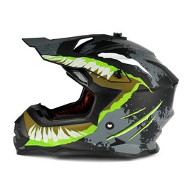 Orthrus Greyhound Off-Road Helmet: Ultimate Safety and Performance for Adult ATV, Motorcross, Dirt Bike, and Snowmobile Enthusiasts - Devour Yellow (Size M)