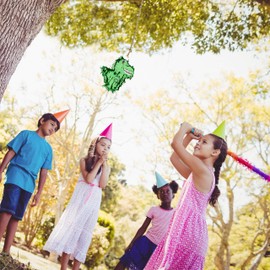 Relaxdays Dino Pinata Hanging Kids Girls & Boys Birthday Filling Trex Dinosaur Pinata Green