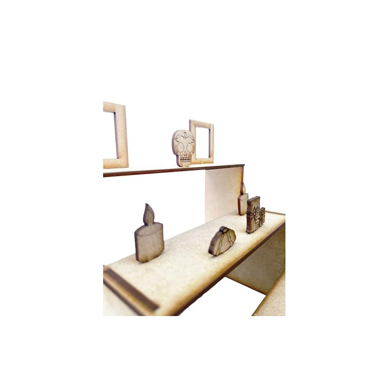 Genérico Altar Decorativo Ofrenda Día De Muertos Halloween MDF Mini