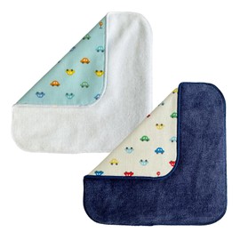 Smilish Matching Mini Towel Handkerchief, Car Pattern (5.9 x 5.9 inches (15 x 15 cm), Set of 2, Ruched Towel