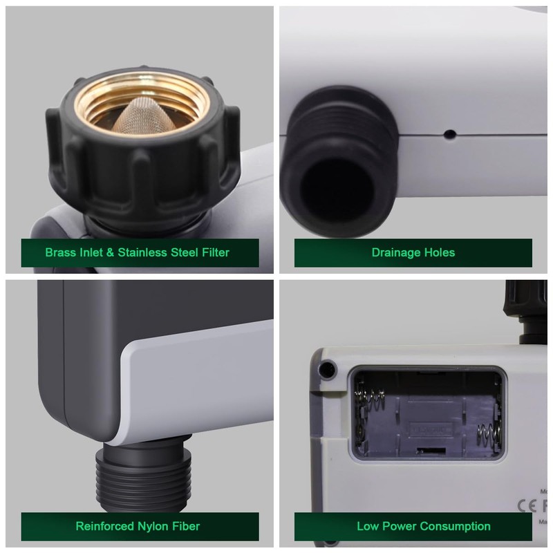 Grouven WiFi Water Timer Brass Inlet Sprinkler Timer for Garden