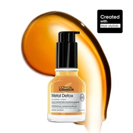 L'Oréal Professionnel Paris Metal Detox Aceite concentrado anti-metales con protección térmica y glicoamina patentada, Para todo tipo de cabello con quiebre y/o procesos de color, 50ml