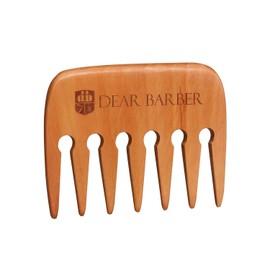 Dear Barber Wooden WIDE TOOTH COMB – Professional Hair Styling Accessory for Men & Women – Pear Wood Barber Comb for Curls, Volume, Texture & Precision – Anti-Static for All Hair Types