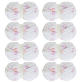 MABOZOO Chunky Yarn for Hand Knitting,Big Thick Blanket Yarn,Soft Fluffy Yarn for Crocheting,Super Bulky Chunky Knit Blanket Yarn,Big Yarn for Arm Knitting,8 Pack,White/Pink/Purple