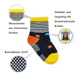 HYCLES Baby Stopper Socks Children 0-7 Years 12 Pairs Non-Slip Socks Child ABS Socks Children Boys Girls 23-26 27-30 Toddler Socks Baby 0-6-12-18 Months, 08 Lion
