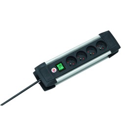 Brennenstuhl Premium AN4 Alu-Line Power Strip with Switch 1.8 m H05VV-F 3G1,5, Grey, 1391001064