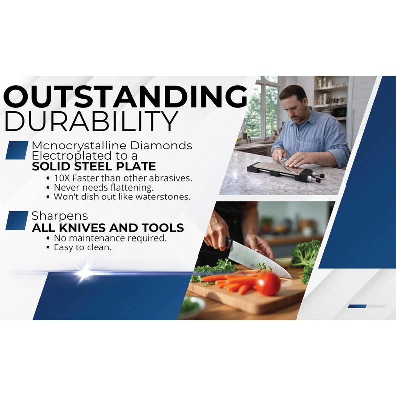 Ultra Sharp Double Sided Diamond Sharpening Stone - 300/1200 Grit