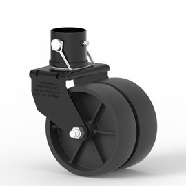 TOWKING 2000lbs Dual 6" Trailer Jack Swivel Caster, Wheel Replacement with Pin, Black