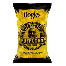 Oogie’s Classic Butter Puffcorn - Individual Buttery Puffcorn Bags for Movie Night & Party Servings - Gluten-free Buttered Snack - All Natural Theater Snacks - 4 Oz Bag (Pack of 12)