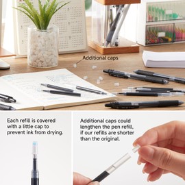 Retractable Gel Pen Refills, Shuttle Art 30 Pack Black Rollerball Gel Ink Pens Refills, Bulk Set, 0.7mm Fine Point for Writing Journaling Taking Notes School Office Home