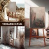 Stuelloaf Large A-Frame Wooden Painting Display Walnut Easel, Large Adjustable