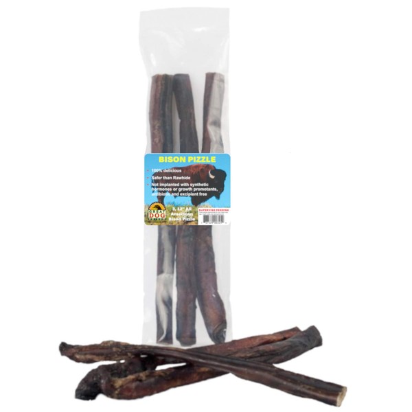 Great Dog Bison Pizzle (Bison Bully Sticks) - 3, 12