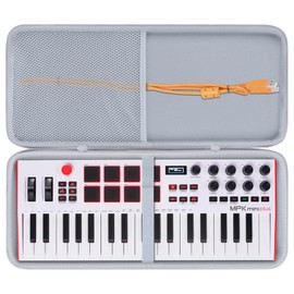 Lebakort Hard Case Compatible with Akai Professional MPK Mini Plus - USB MIDI Keyboard Controller, Travel Portable Storage Carrying Bag (Gray)