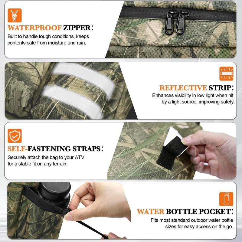 ATV Saddle Bag with Map Pouch & Cooler, Water-Resistant Hunting