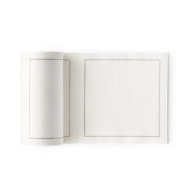 MYdrap Linen Cocktail Napkin, 4.5 x 4.5-Inch, 50-Units Per Roll, Ecru
