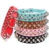 Yiwong Spiked Leather Dog Collar Lead Set, Bullet Nail Rivet