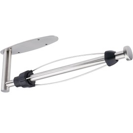 Gewtur Single Hand Operable Paper Towel Holder Under Cabinet with Damping Effect, Self Adhesive Paper Towel Roll Holder Wall Mounted for Kitchen Bathroom, SUS304 Stainless Steel Brushed Nickel