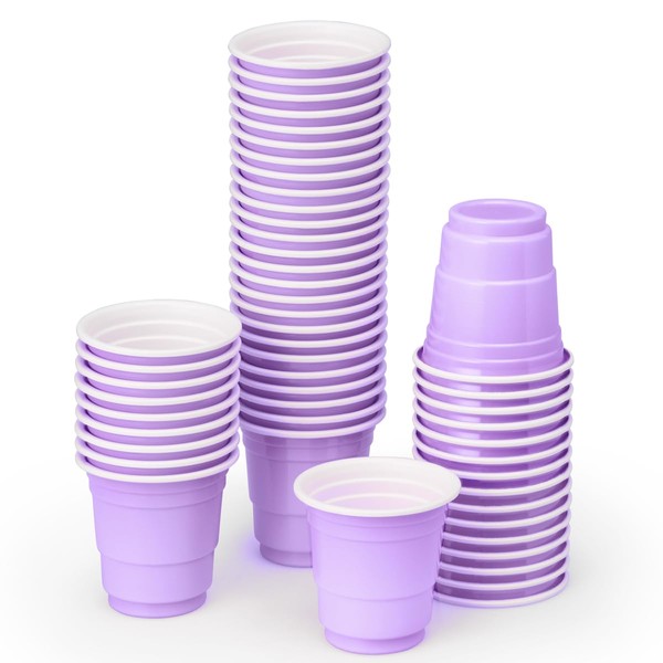 xo, Fetti Party Decorations Lavender Purple Plastic Shot Glasses - 50 Matte Disposable 2 oz Cups | Bachelorette Party, Birthday Party, Party Favors, Baby Shower Supplies