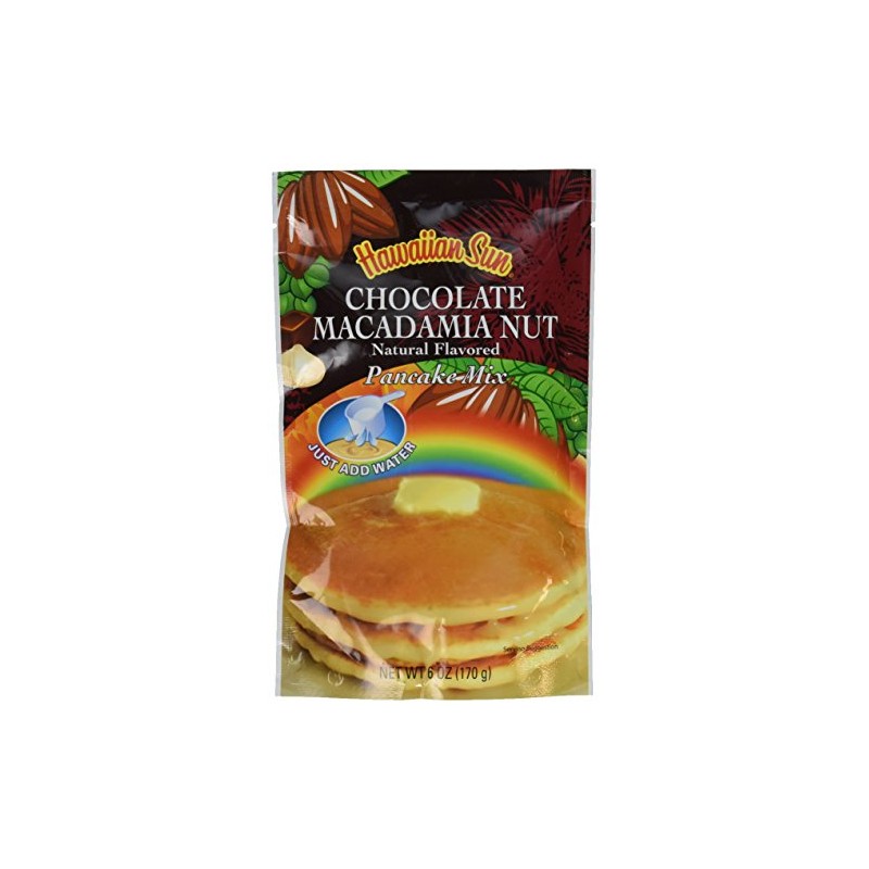Pancake Mix, 6 Ounce Bag by Hawaiian Sun (Chocolate Macadamia