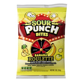Sour Punch Banana Roulette Chewy Candy, 5 oz Bag