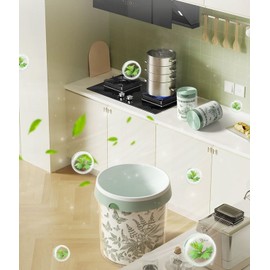 4 Gallon Small Trash Bags No-Tearing Drawstring 1.1 Mil Thick - 64 Count Small Garbage Bags Wormwood scent for Bathroom Kitchen Toilet Home Office and Bedroom (Green 64 Count)