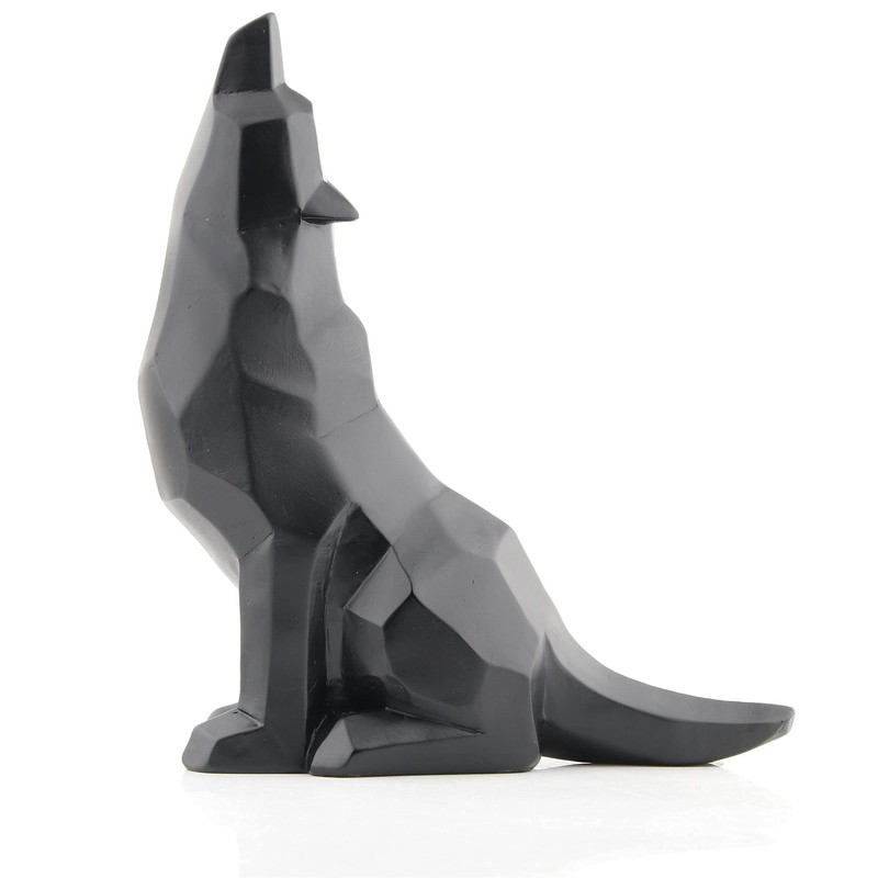 Wisifayardin Black Wolf Howling Wolf Figurine Statue for Home Decor