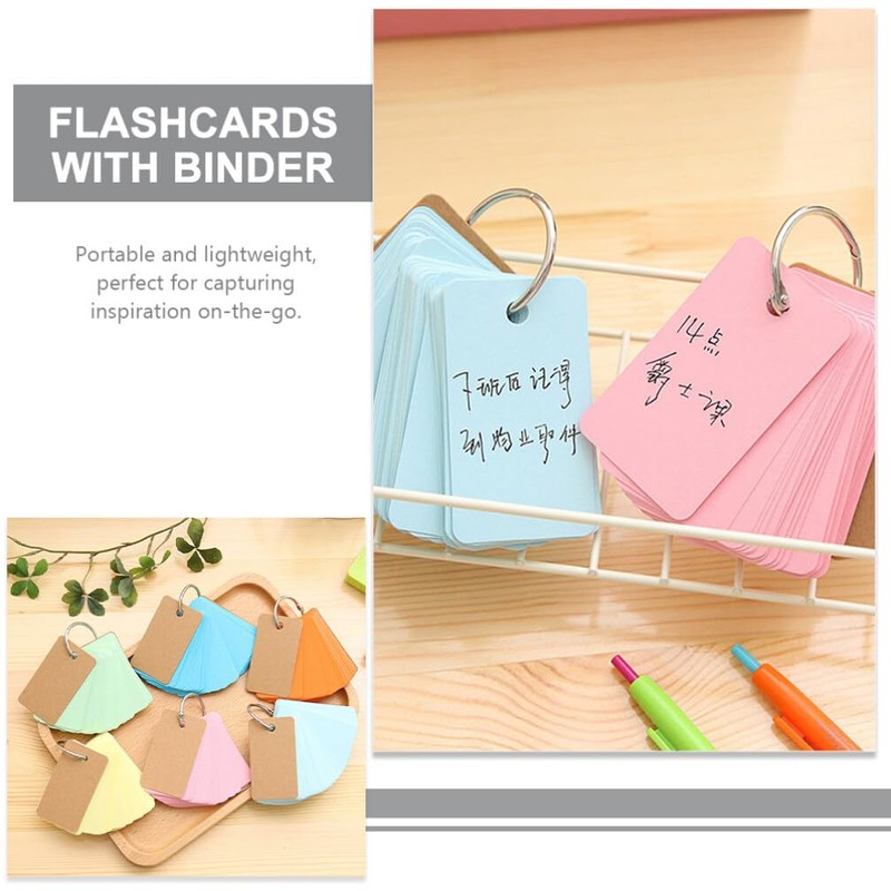 Operitacx 5pcs Binder Clips Note Pads Flash Cards Practical Memory