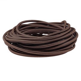 RTNLIT 32.8ft Cloth Covered Lamp Wire, 18 AWG 2 Conductor Round Rayon Fabric Covered Vintage Braided Electrical Lamp Cord for DIY Antique Industrial Lighting Project (Brown)