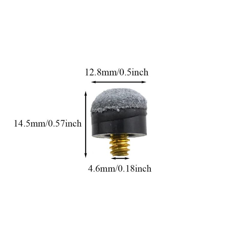 Hao Pro 13mm Diameter Screw-on Pool Cue Tips Easier Control