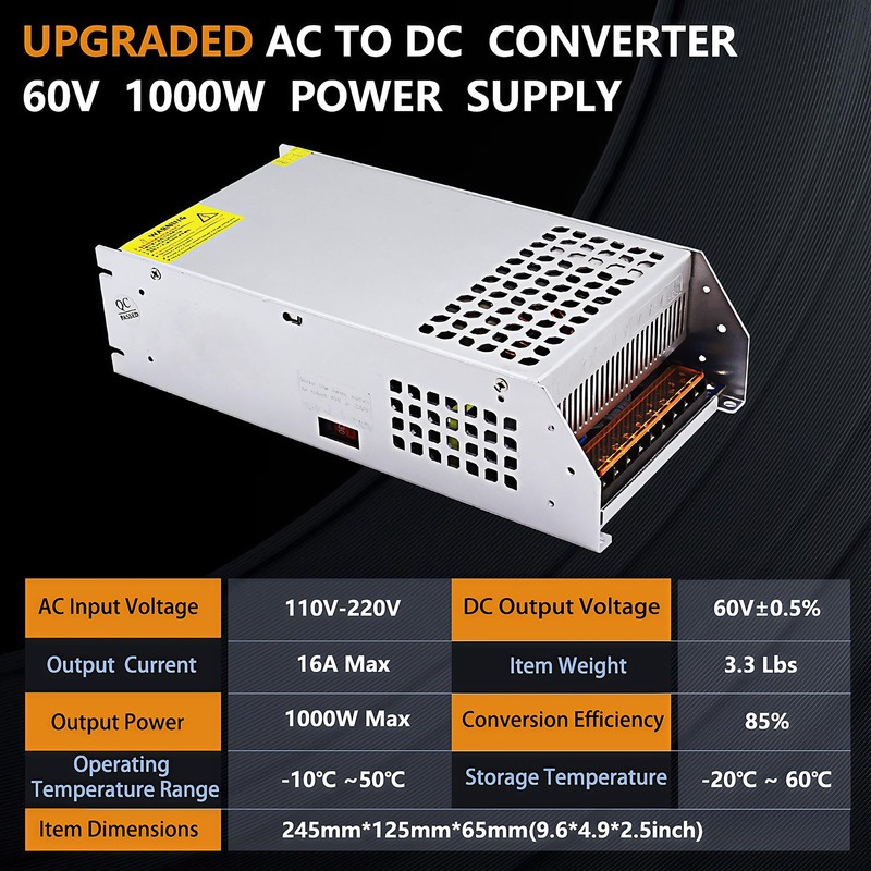 AC to DC Converter 60V 16A 1000W Power Supply,Universal SMPS