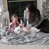 Bedsure Fleece Blankets King Size Light Grey - Bed Blanket