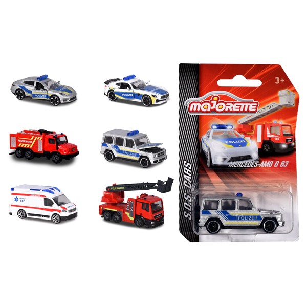 Majorette - SOS Einsatzfahrzeug – 1 von 6 zufälligen Spielzeugauto
