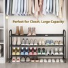 LINZINAR Shoe Rack 3 Tier Long Metal Shoe Organizer for