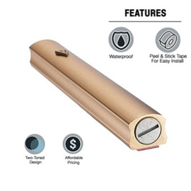 A&S Mezuzot Alumium Mezuzah Case in Silver Shin Design Weatherproof Door Mezuza Judaica Art for Home Blessing (Gold, 5 Inches)