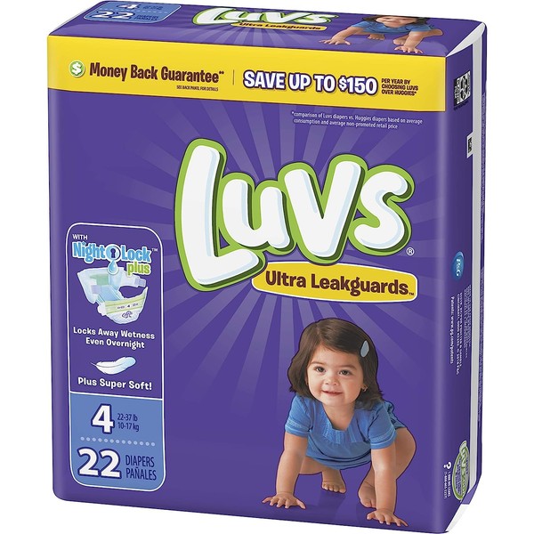 Luvs Size 4 Discontinued Incontinence Protector, 22 Count, Unisex