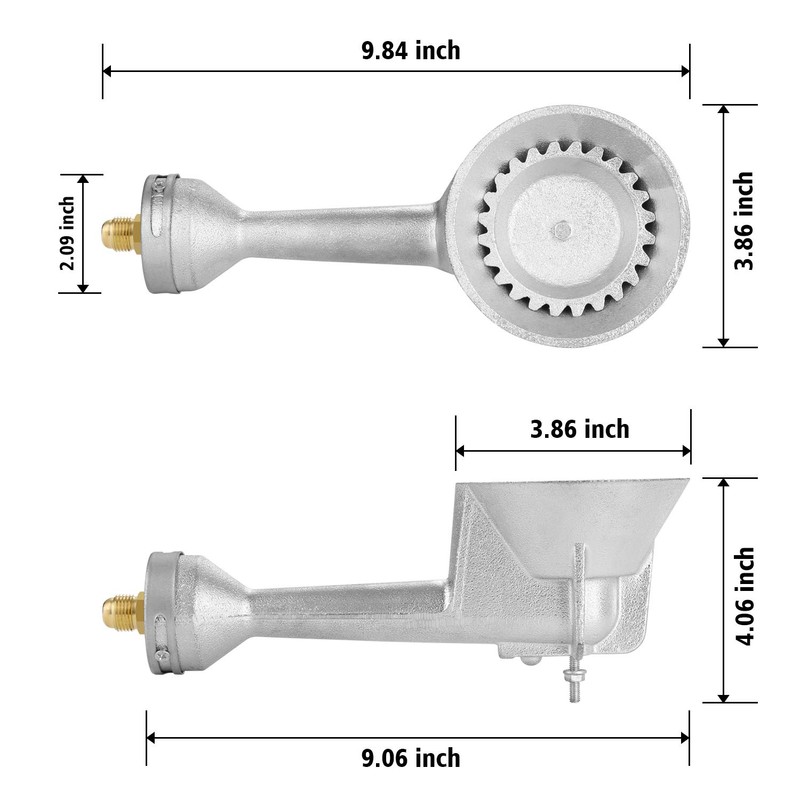 WADEO Propane Burner Head 2 PCS, High Pressure Cast-Iron Round